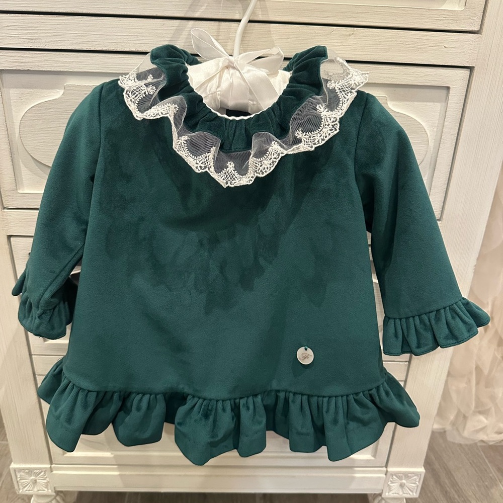 Foque Velvet Green Baby Dress